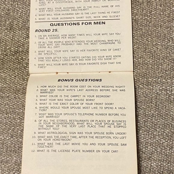 Vintage 1967 Newlywed Game Question Booklet by Frank Bresee&Gary Smith USA - Picture 6 of 7
